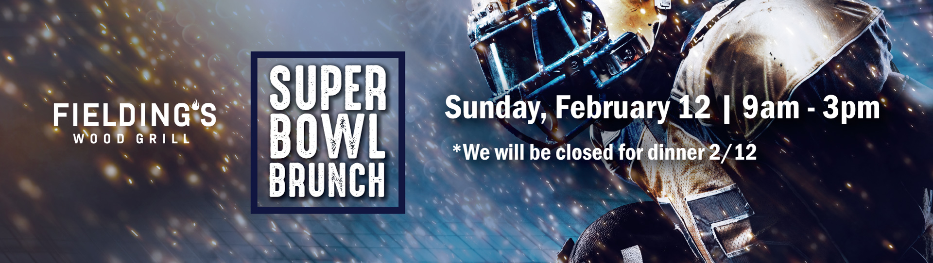 Closing at 4 PM on Super Bowl Sunday - February 12, 2023 - Blue